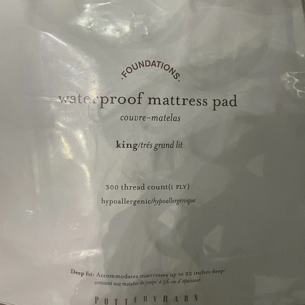 Pottery Barn King Size Waterproof Mattress Pad